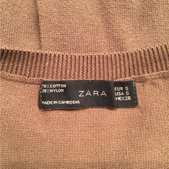 ZARA Moka Brown Cotton Scoop Neck Sweater - Small *BUNDLE OFFER* - Picture 3 of 3